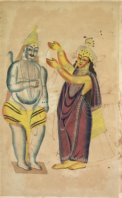 Parvati Placing a Wedding Garland on Shiva by Unbekannt