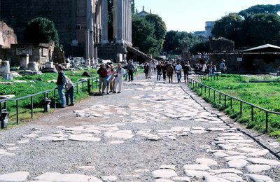 Paved Roman street by Unbekannt