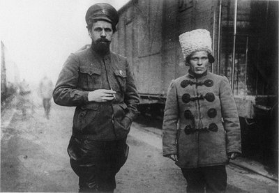 Pavel Dybenko and Nestor Makhno by Unbekannt