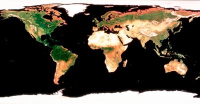 Photomosaic of Earth without cloud cover by Unbekannt