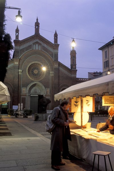 Piazza del Carmine by Night, Milan, Italy by Unbekannt