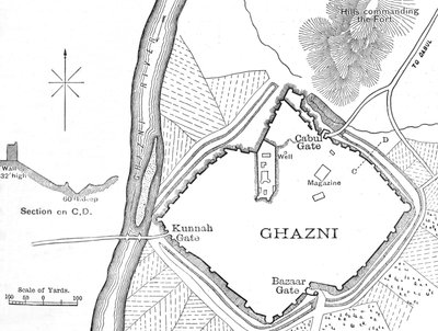 Plan of Ghazni, 1880 by Unbekannt