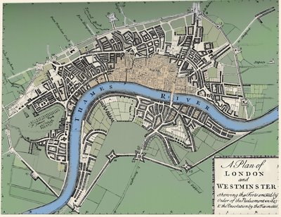 Plan of London and Westminster, 1749 by Unbekannt