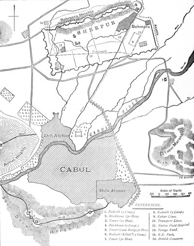 Plan of the Sherpur Cantonments, c.1880 by Unbekannt
