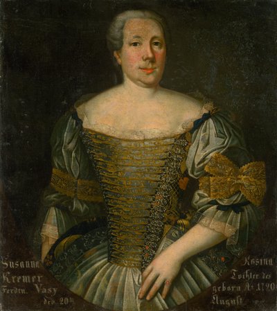 Portrait of Zuzana Rozina Kremerová by Unbekannt