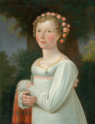 Portrait of a Girl in a White Dress by Unbekannt