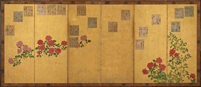 Poem Papers and Roses, Edo Period, 1615-1868 by Unbekannt