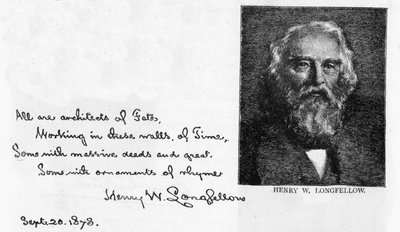 Poem written by Henry Longfellow by Unbekannt