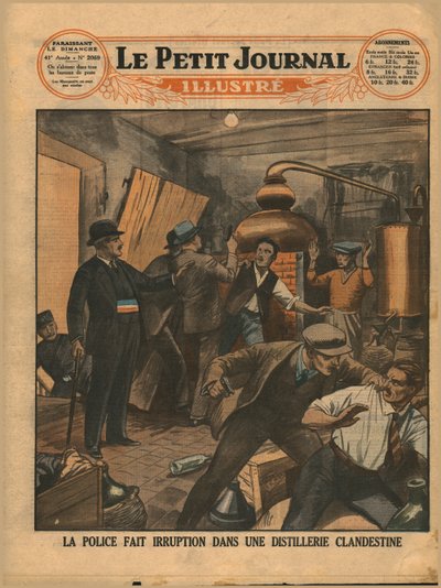 Police raid on an illicit distillery, 1930 by Unbekannt