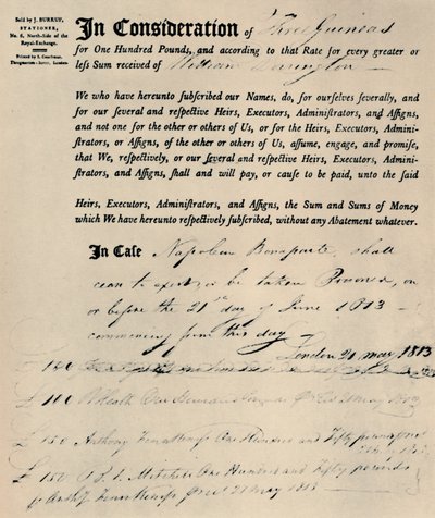 Policy on Life of Napoleon, 1813 by Unbekannt