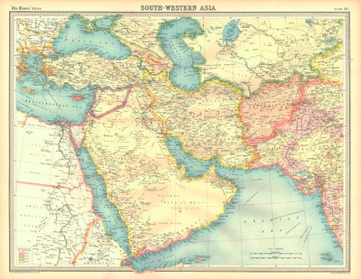 Political Map of South Western Asia by Unbekannt
