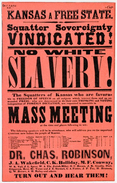 Poster Against Slavery in Kansas by Unbekannt