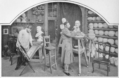 Preparing models at Madame Tussauds, London, c1903 by Unbekannt
