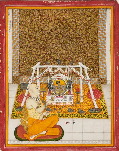 Priest at a Krishna shrine by Unbekannt