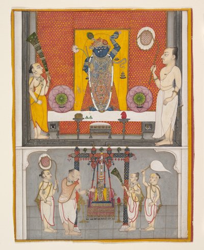 Priests before Shri Nathji by Unbekannt