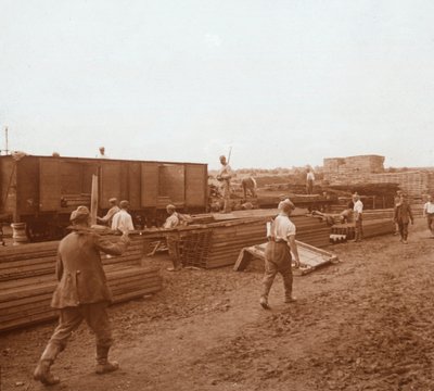 Prisoners, Genicourt, northern France, c1914-c1918 by Unbekannt