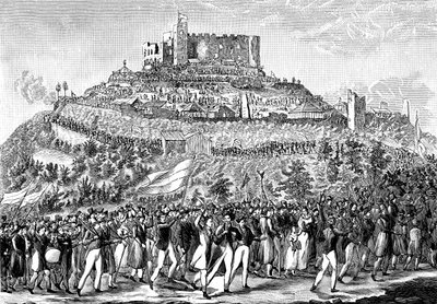 Procession to Hambach Castle on 27th May 1832 by Unbekannt