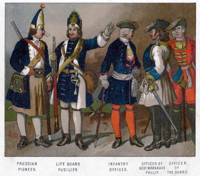 Prussian and French Soldiers of 1704 by Unbekannt