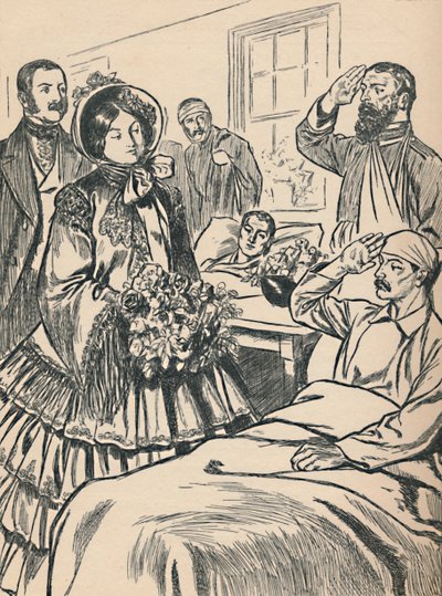 Queen Victoria Visits Her Wounded Soldiers by Unbekannt