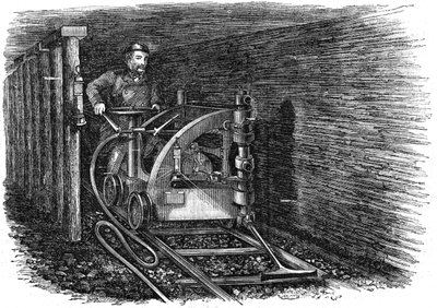 Rail mounted coal cutting machine by Unbekannt
