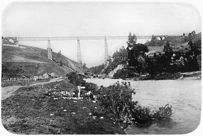 Railway Bridge Over The Malleco River, Arucania by Unbekannt