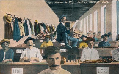 Reader in Cigar Factory, Havana, Cuba, c1910s by Unbekannt