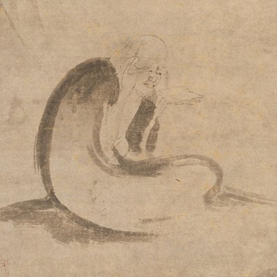 Reading a Sutra by Moonlight by Unbekannt