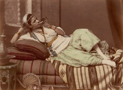 Reclining Woman Smoking by Unbekannt