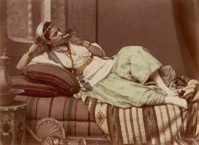 Reclining Woman Smoking by Unbekannt