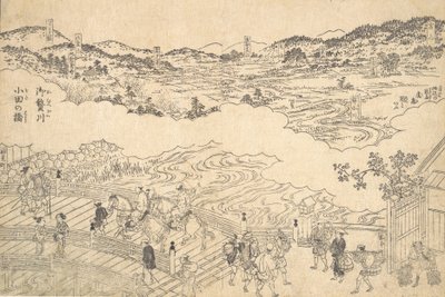 River of Omue and Bridge of Oda, 1700 by Unbekannt