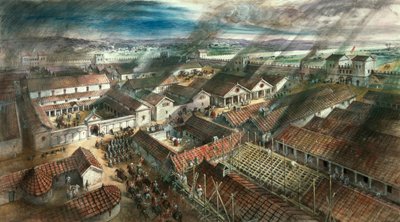 Roman fort in London by Unbekannt