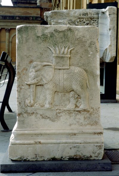 Roman relief of an elephant by Unbekannt
