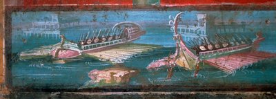 Roman wall-painting of ships carrying soldiers by Unbekannt