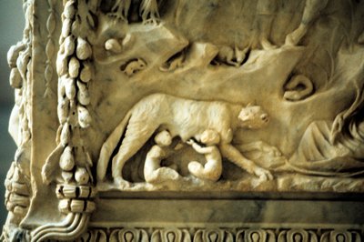 Romulus and Remus Suckling from the She-Wolf by Unbekannt
