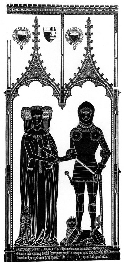 Rubbing of a Medieval Engraved Brass by Unbekannt