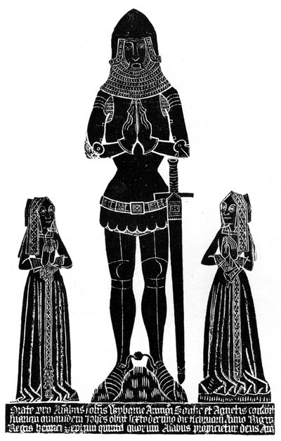 Rubbing of a medieval engraved brass by Unbekannt