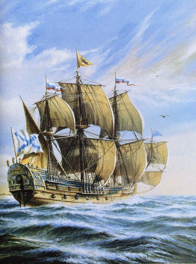Russian Ship of the Line Poltava, 1712 by Unbekannt