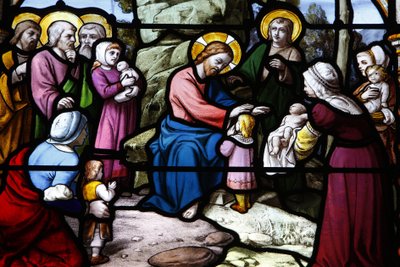 Saint Aignan Church: Jesus blessing the children, Chartres, France by Unbekannt