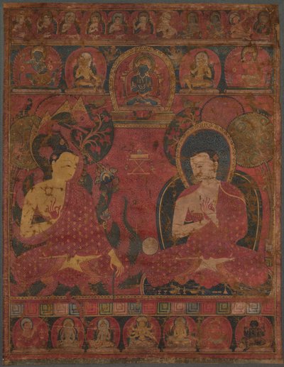 Sakyamuni with a Disciple Thangka by Unbekannt