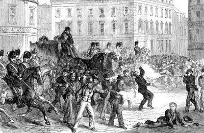 Scene at a Belfast riot late 19th century by Unbekannt