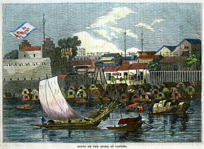 Scene on the River at Canton, China, c1840 by Unbekannt