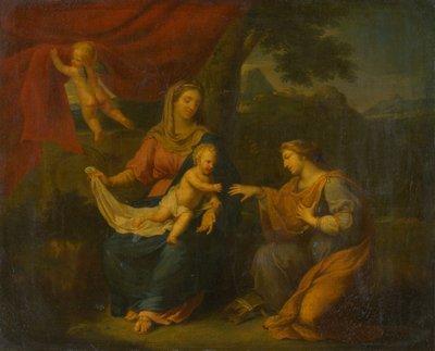 Seated Madonna with St. Catherine by Unbekannt