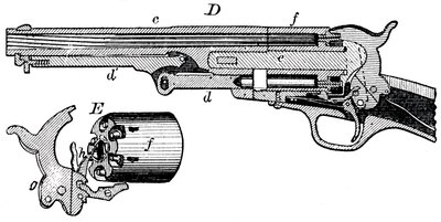 Sectional view of the Colt revolver, c1880 by Unbekannt