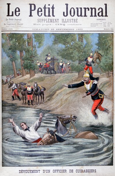 Self-sacrifice of a French cuirassier, 1900 by Unbekannt