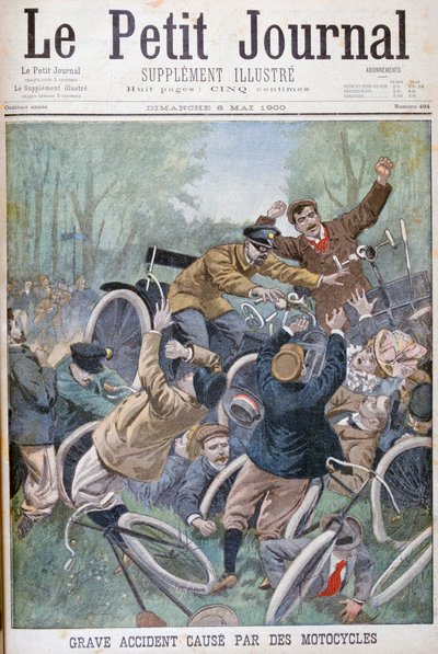 Serious Accident Caused by Bicycles, Paris by Unbekannt