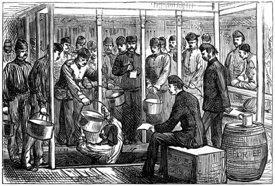 Serving out porter on a troop-ship by Unbekannt