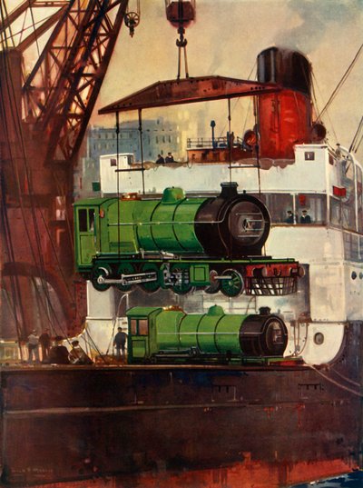 Shipping Locomotives, c1930 by Unbekannt