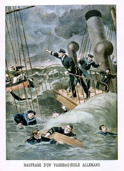 Shipwreck of a vessel-school, German by Unbekannt