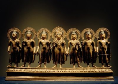 Seven Buddhas / Sculpture, 10th Century by Unbekannt