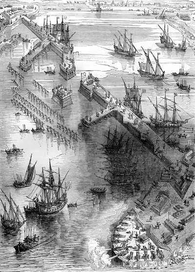 Siege of La Rochelle, France by Unbekannt